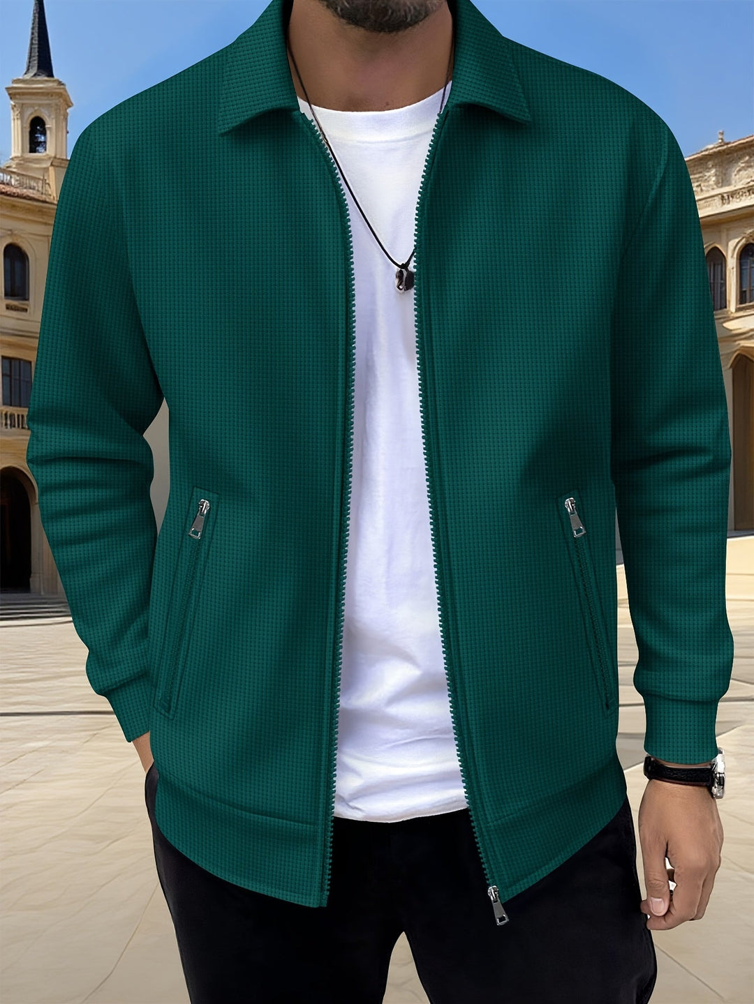 Men's Sports Lapel Zip Jacket