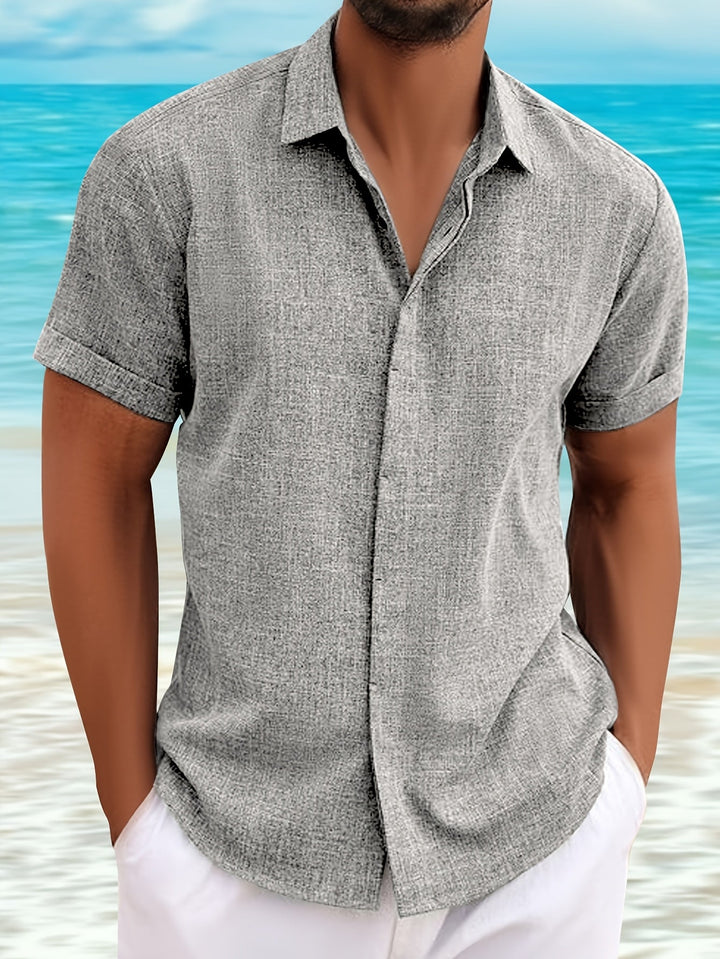 Men's Linen Lapel Shirt