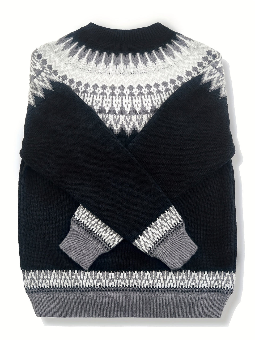 Brenna | Chunky Jacquard Round Neck Sweater