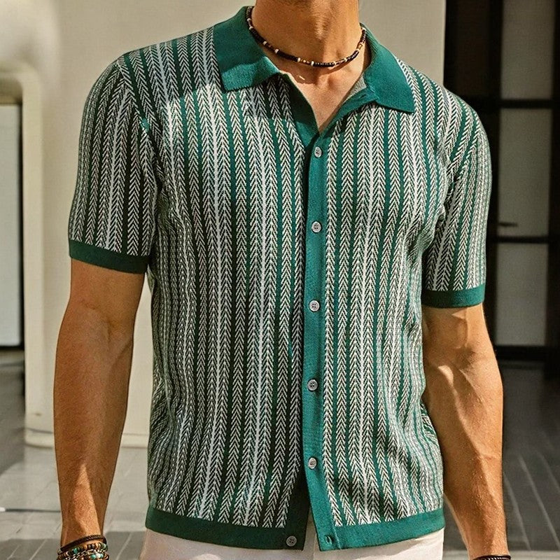 Men's Herringbone Button-Down Shirt