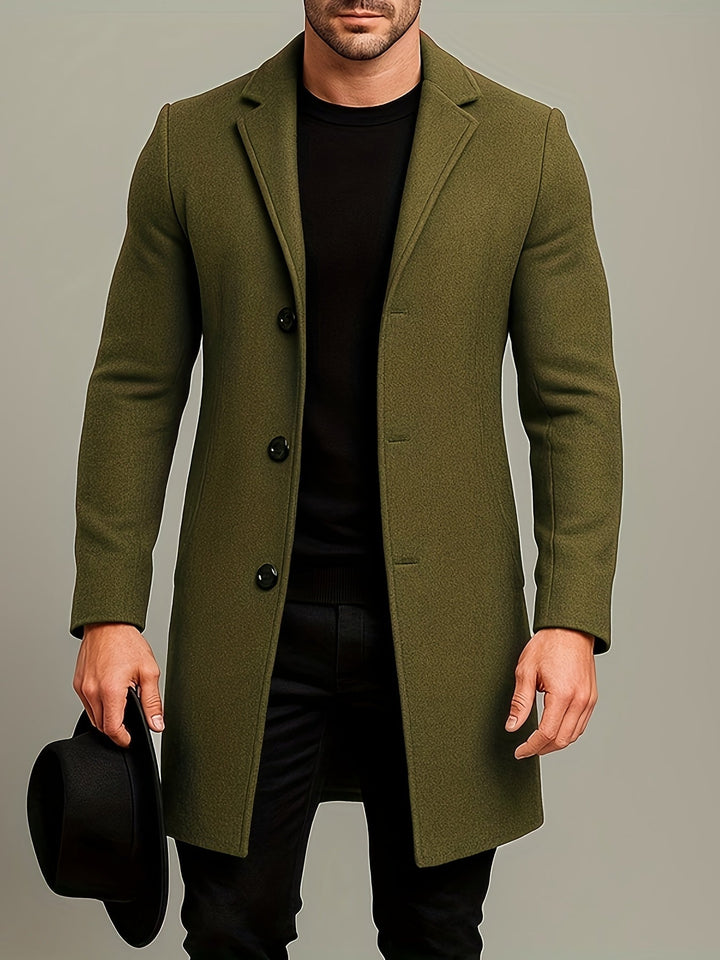 Men's Mid-Length Tweed Coat