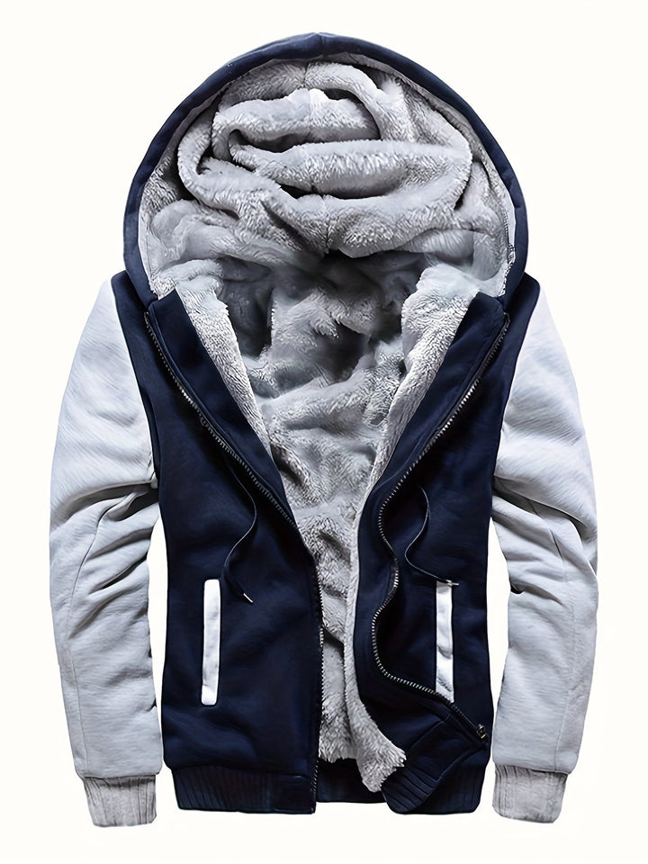 Men's Color Block Fleece Hoodie