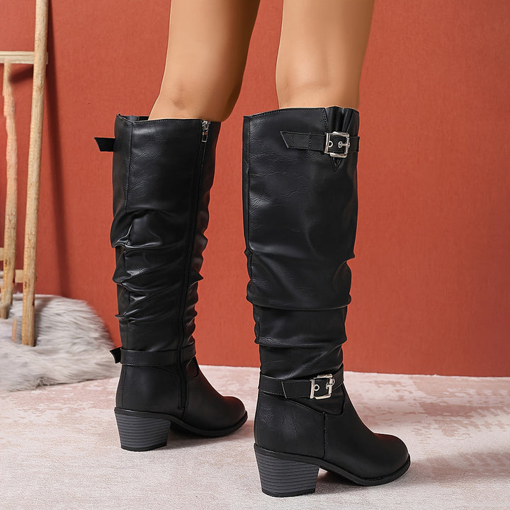 Brynn | Slouch Buckle Tall Boots