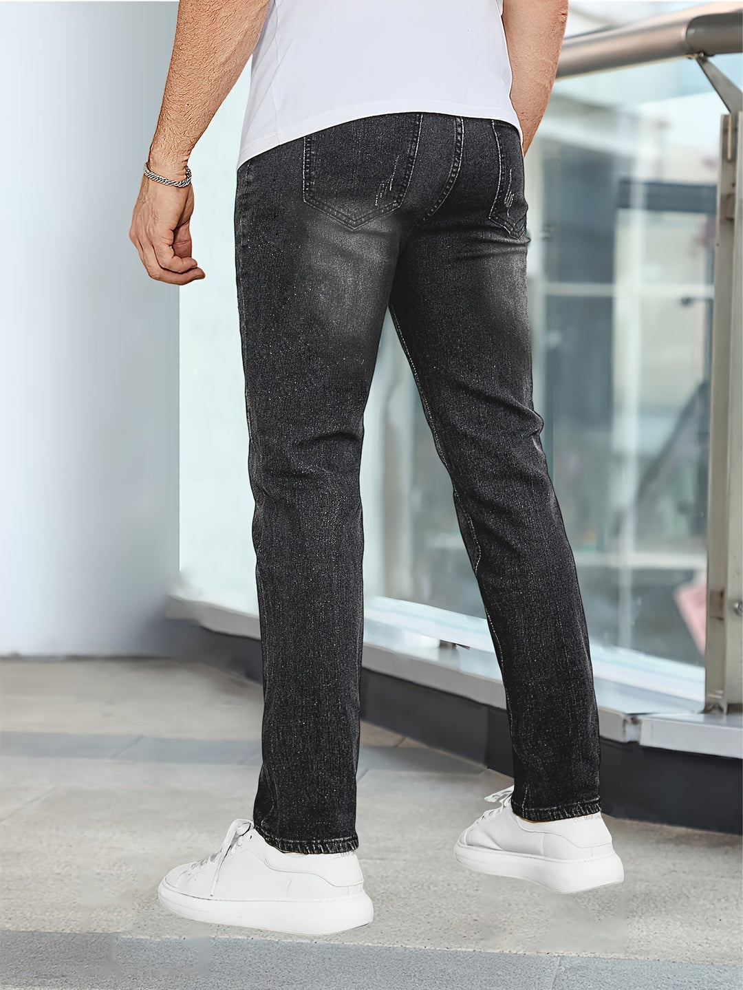 Men's Washed Stretch Denim Jeans