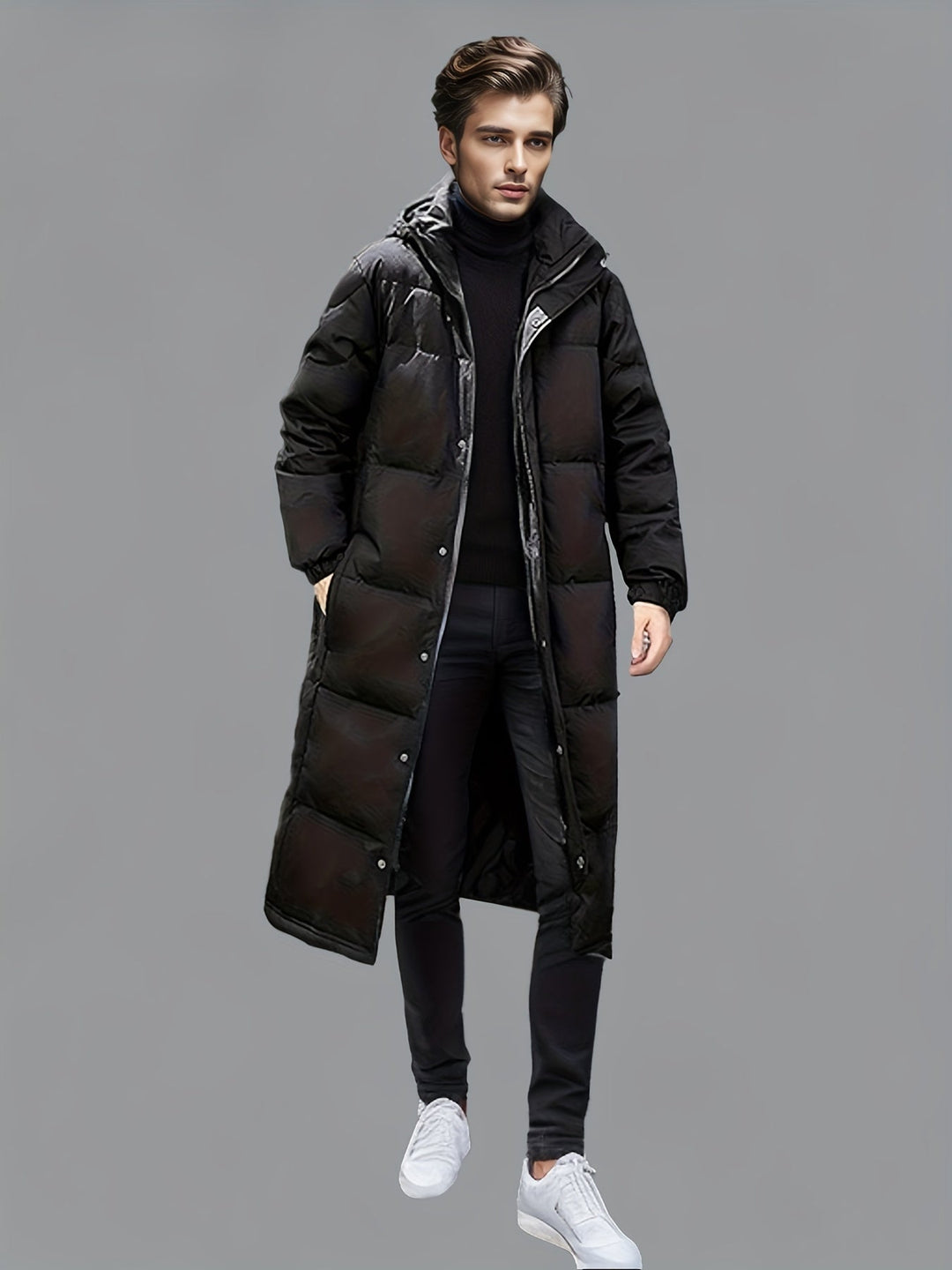 Men's Long Hooded PUffer Coat