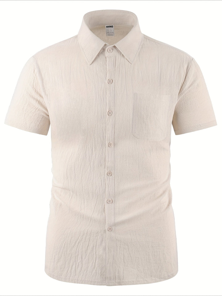 Men's Lapel Linen Shirt