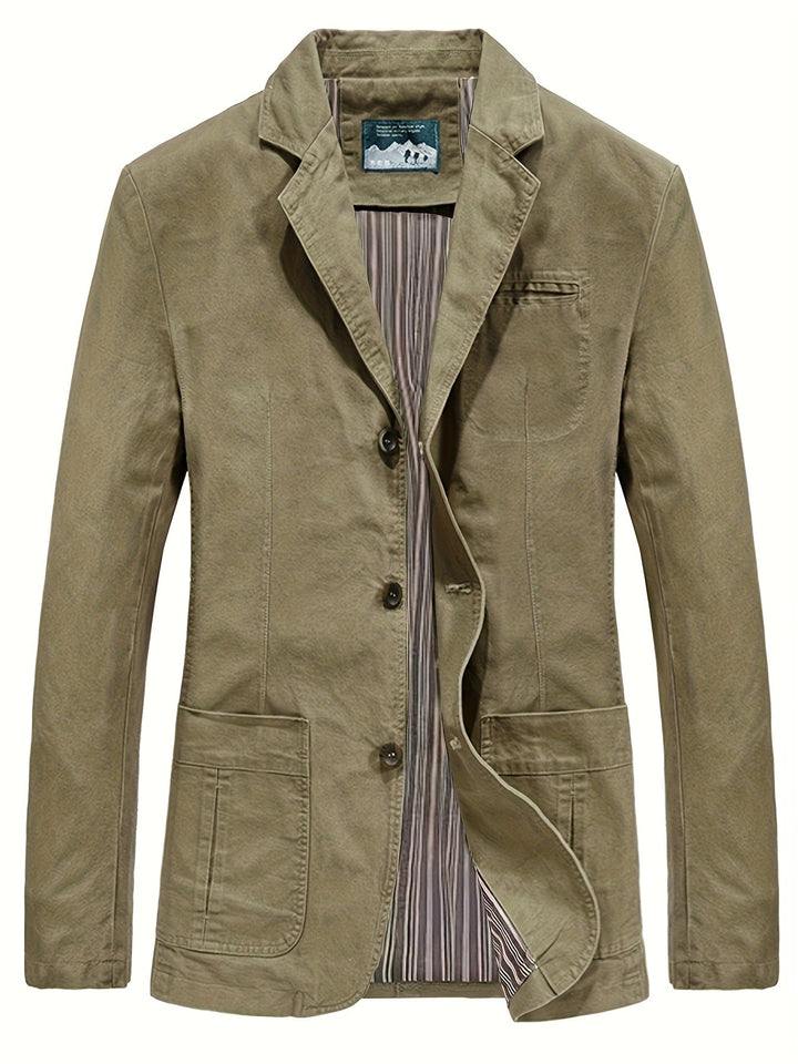 Men's Cotton Lapel Blazer