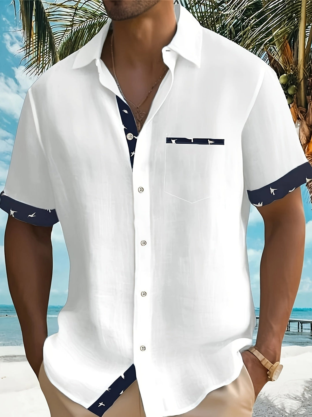 Men's Lapel Summer Shirt