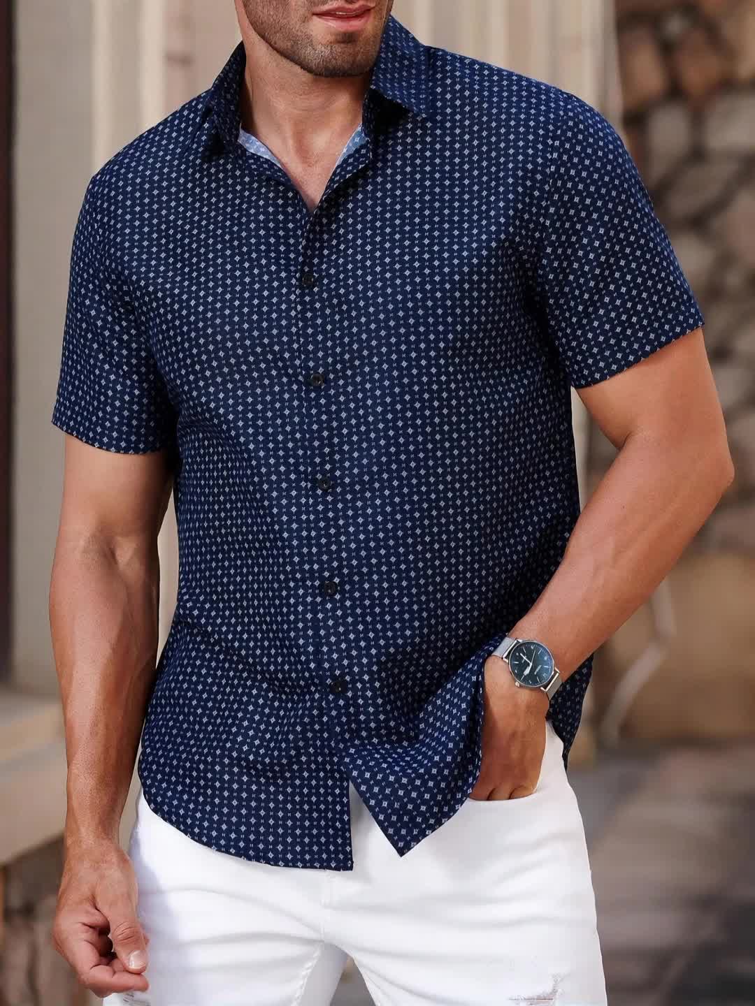 Men's Geometric Casual Shirt