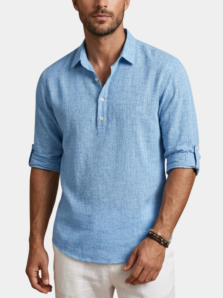 Men's Linen Blend Polo Shirt