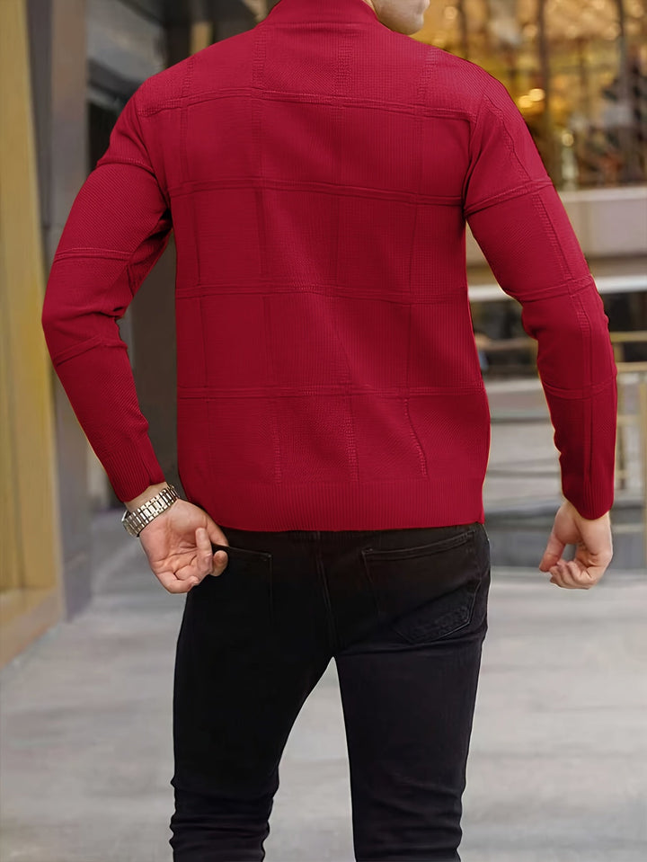 Men's Stand Collar Knit Sweater