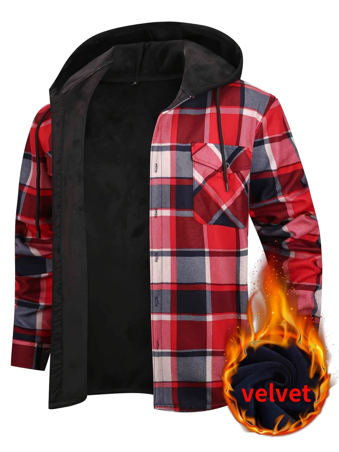 Men's Plaid Hooded Jacket