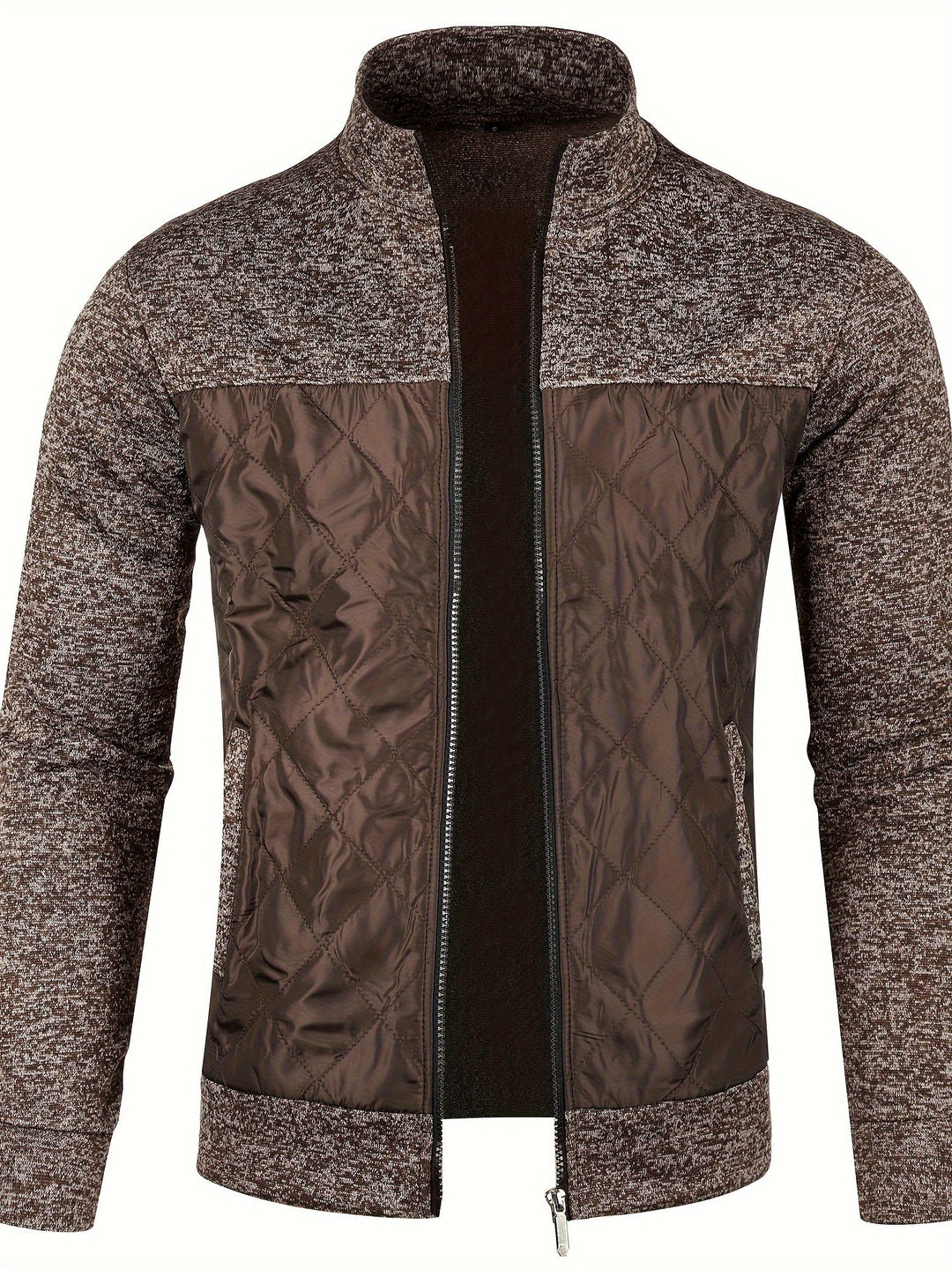 Men's Stand Collar Zip Knit Jacket