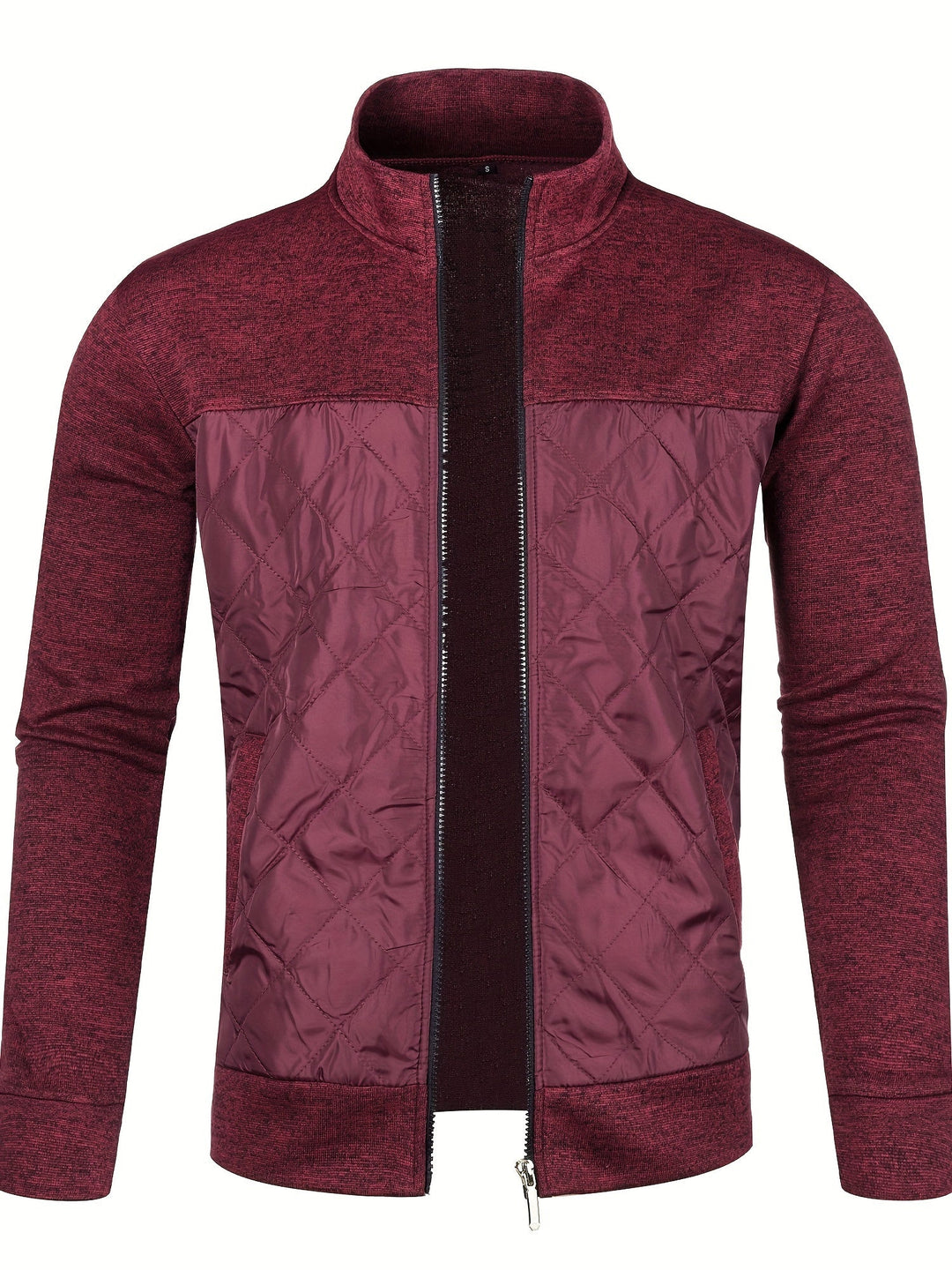 Men's Stand Collar Zip Knit Jacket