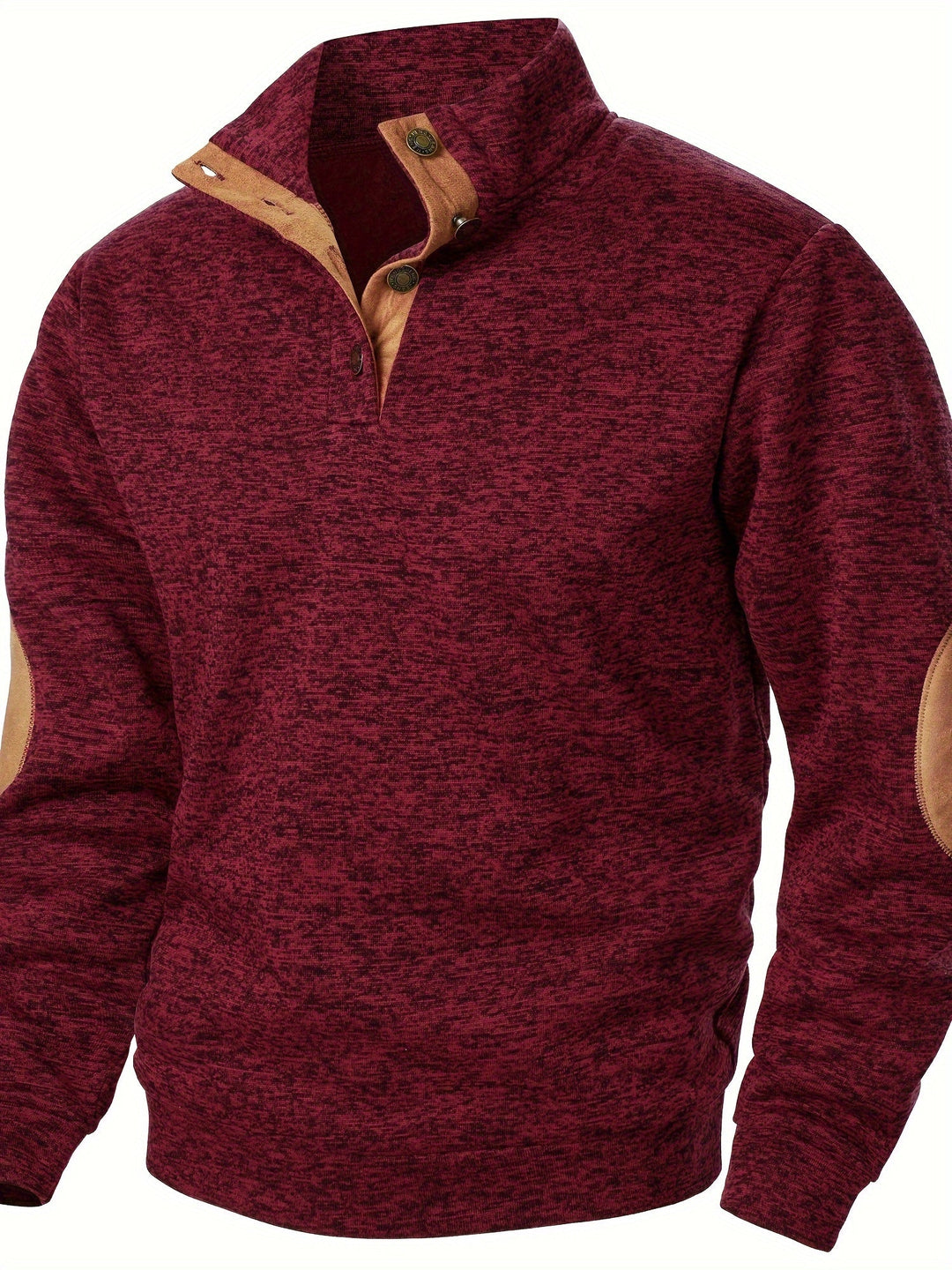 Men's Stand Collar Button Knit Sweatshirt