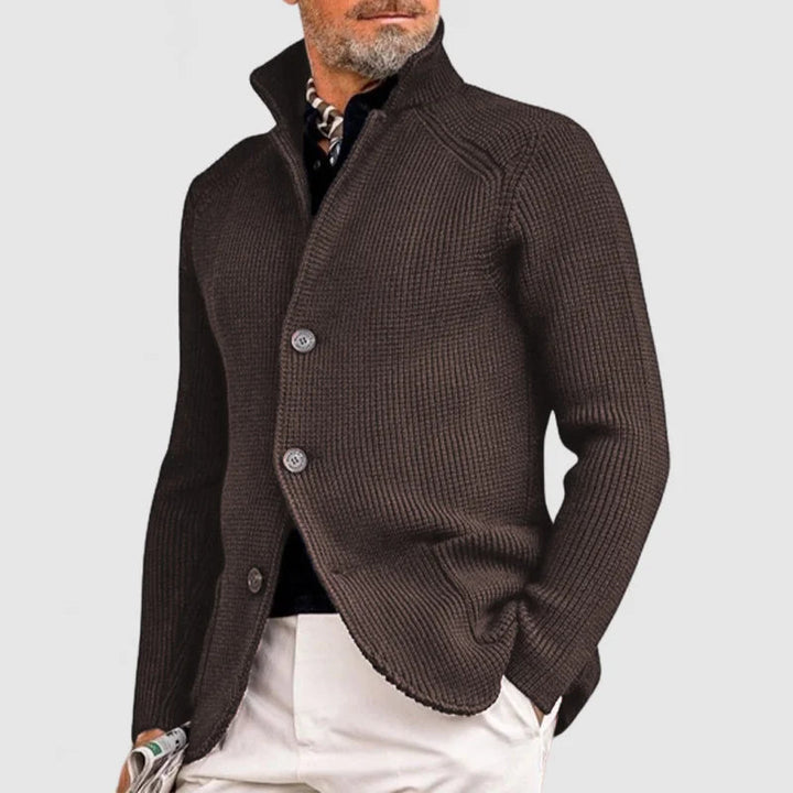 Men's Stand Collar Knit Cardigan