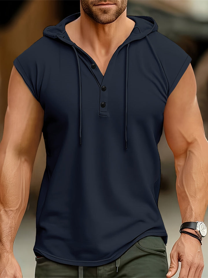 Men's Hooded Henley Shirt
