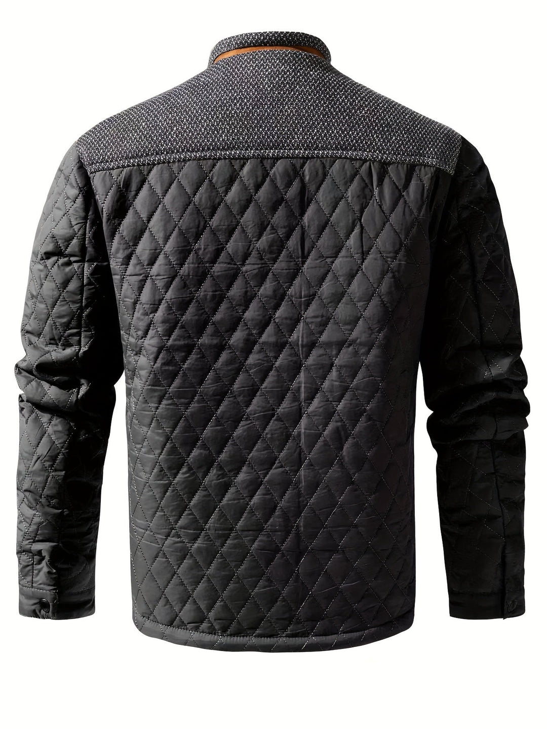 Men's Color Block Stand Collar Jacket