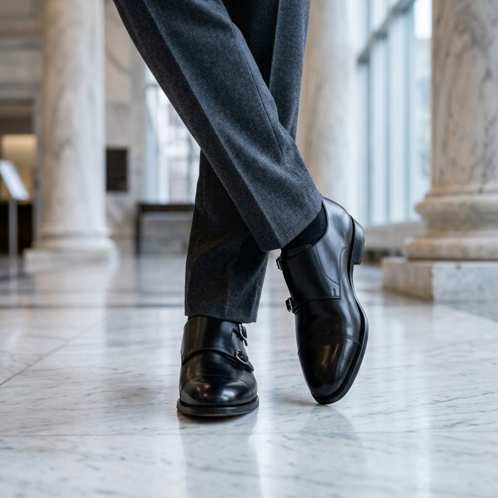 Alfieri Leather Monk-Strap Shoes