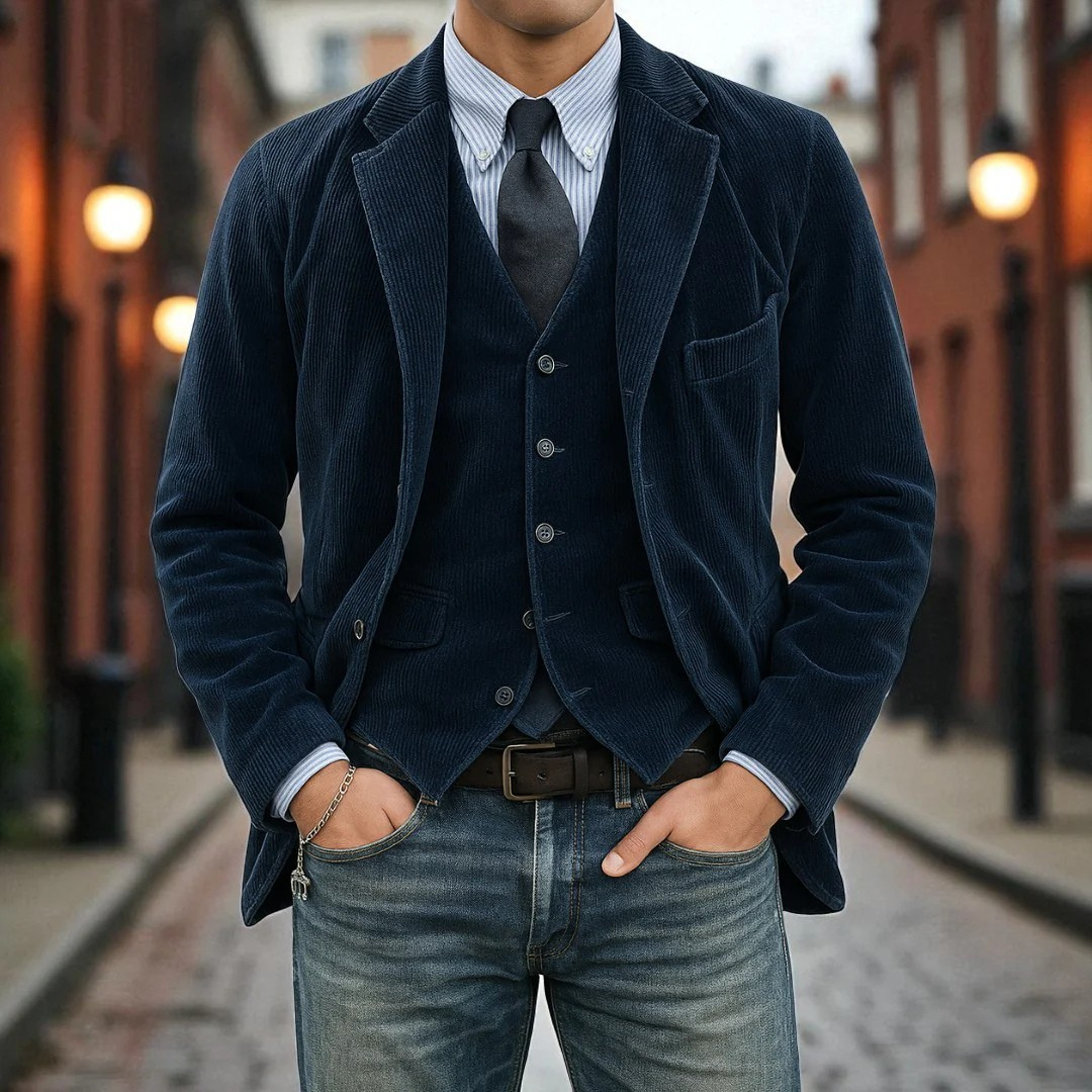 Men's Refined Corduroy Blazer Suit