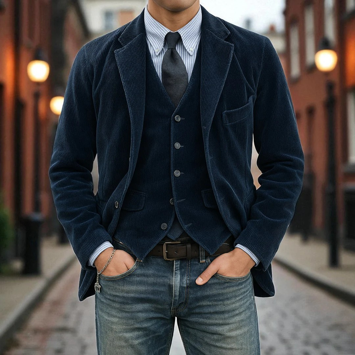 Men's Refined Corduroy Blazer Suit