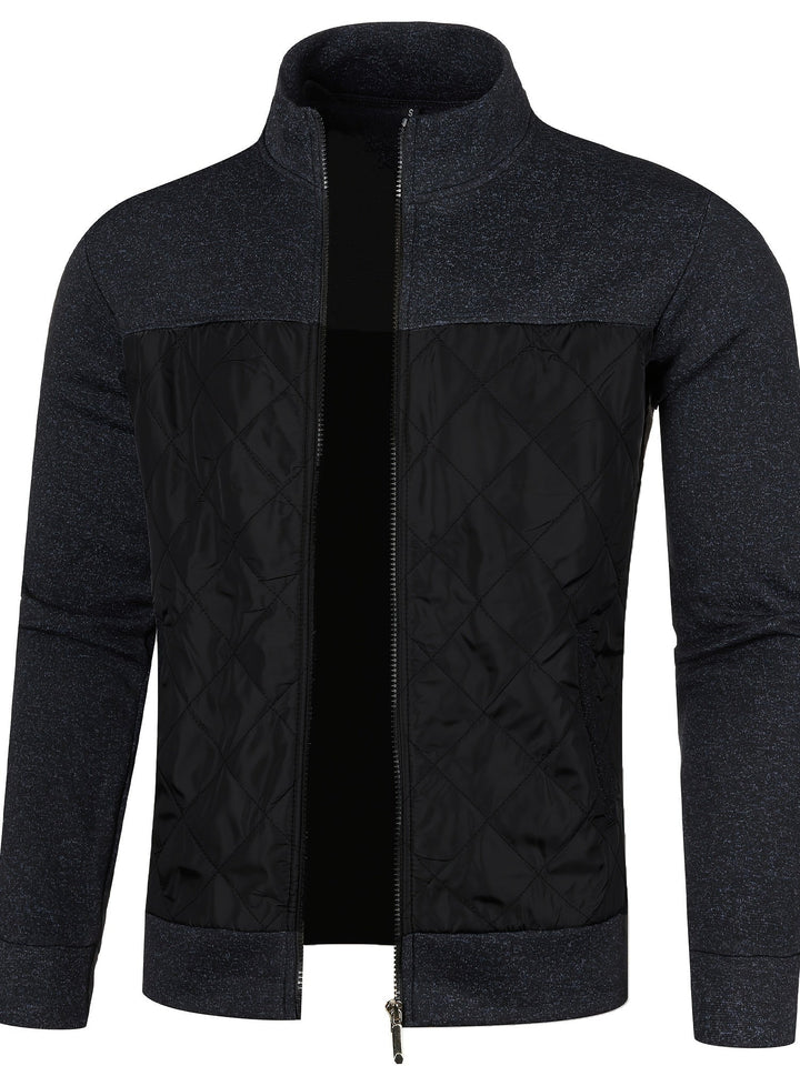 Men's Stand Collar Zip Knit Jacket