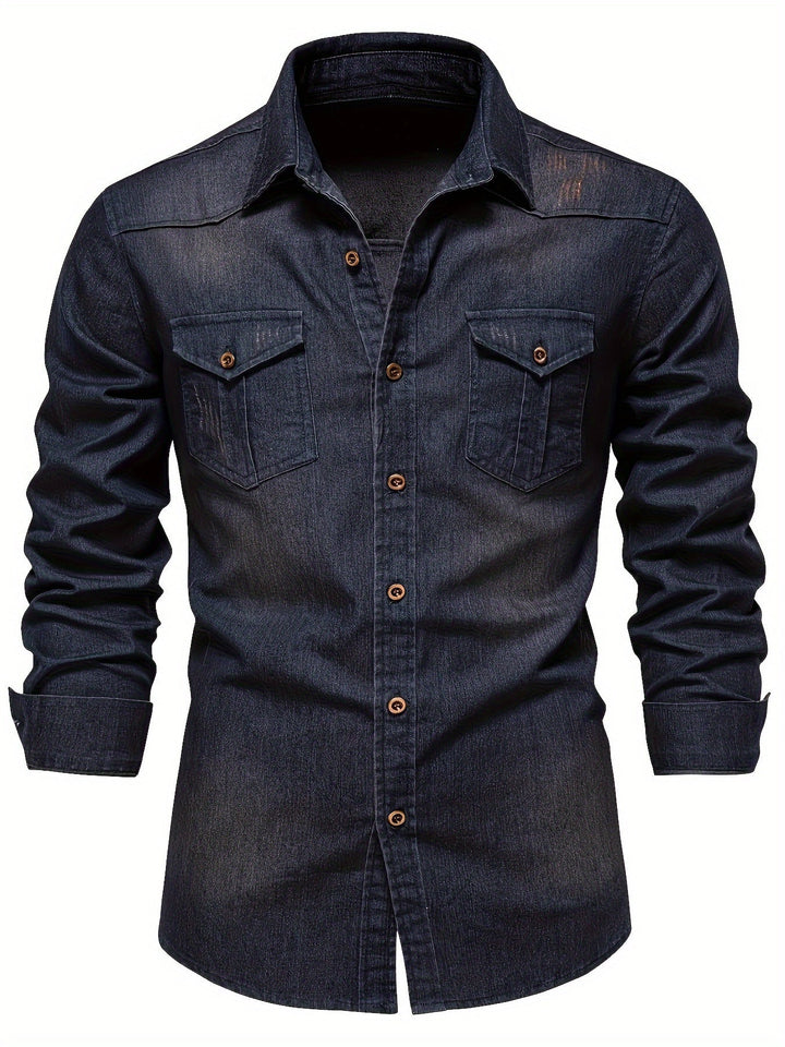 Men's Cotton Blend Denim Shirt