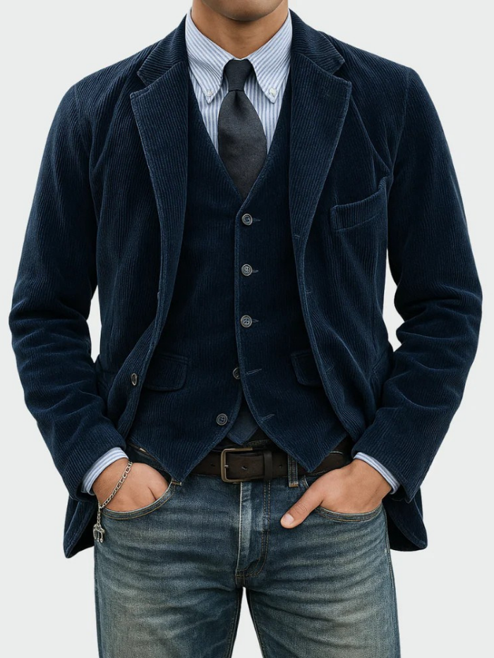 Men's Refined Corduroy Blazer Suit