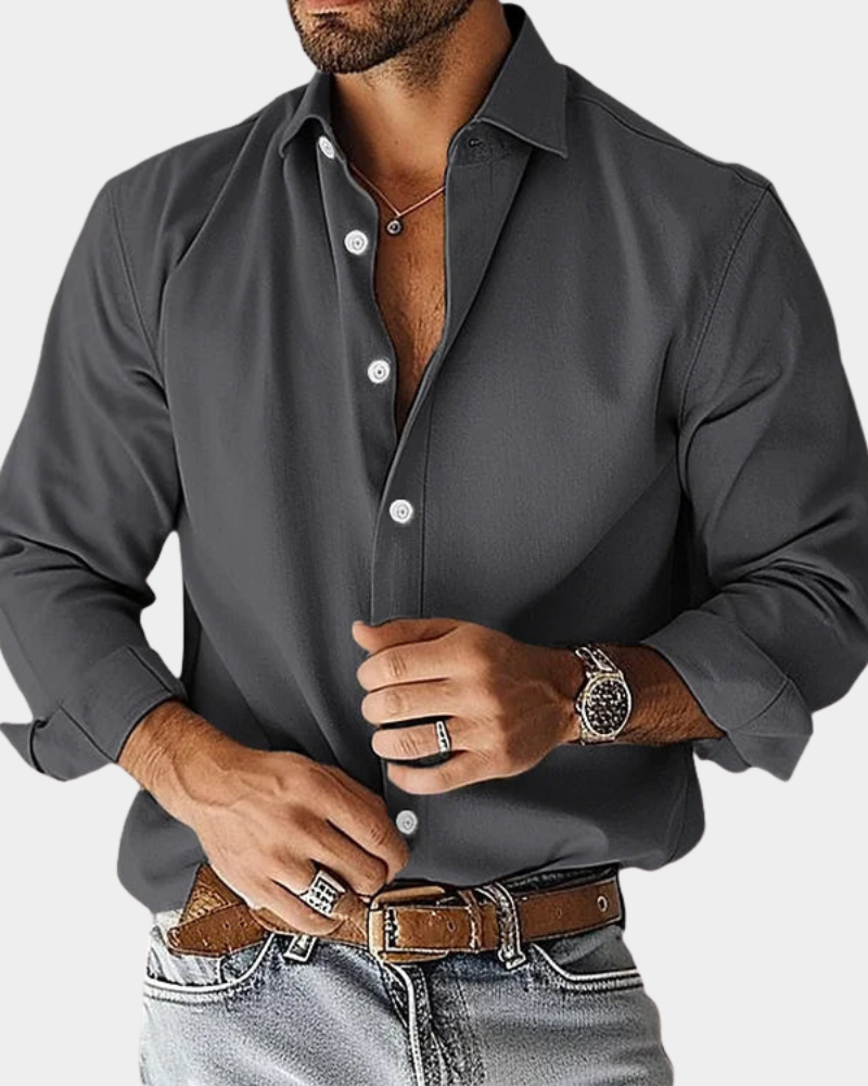 Men's Slim Fit Stretch Buttoned Shirt
