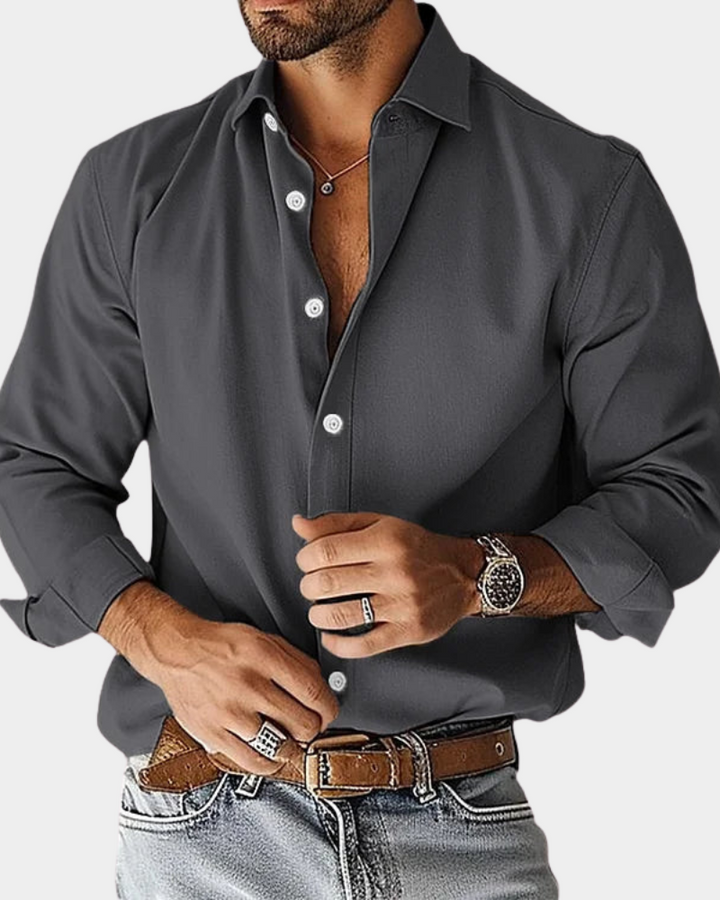 Men's Slim Fit Stretch Buttoned Shirt