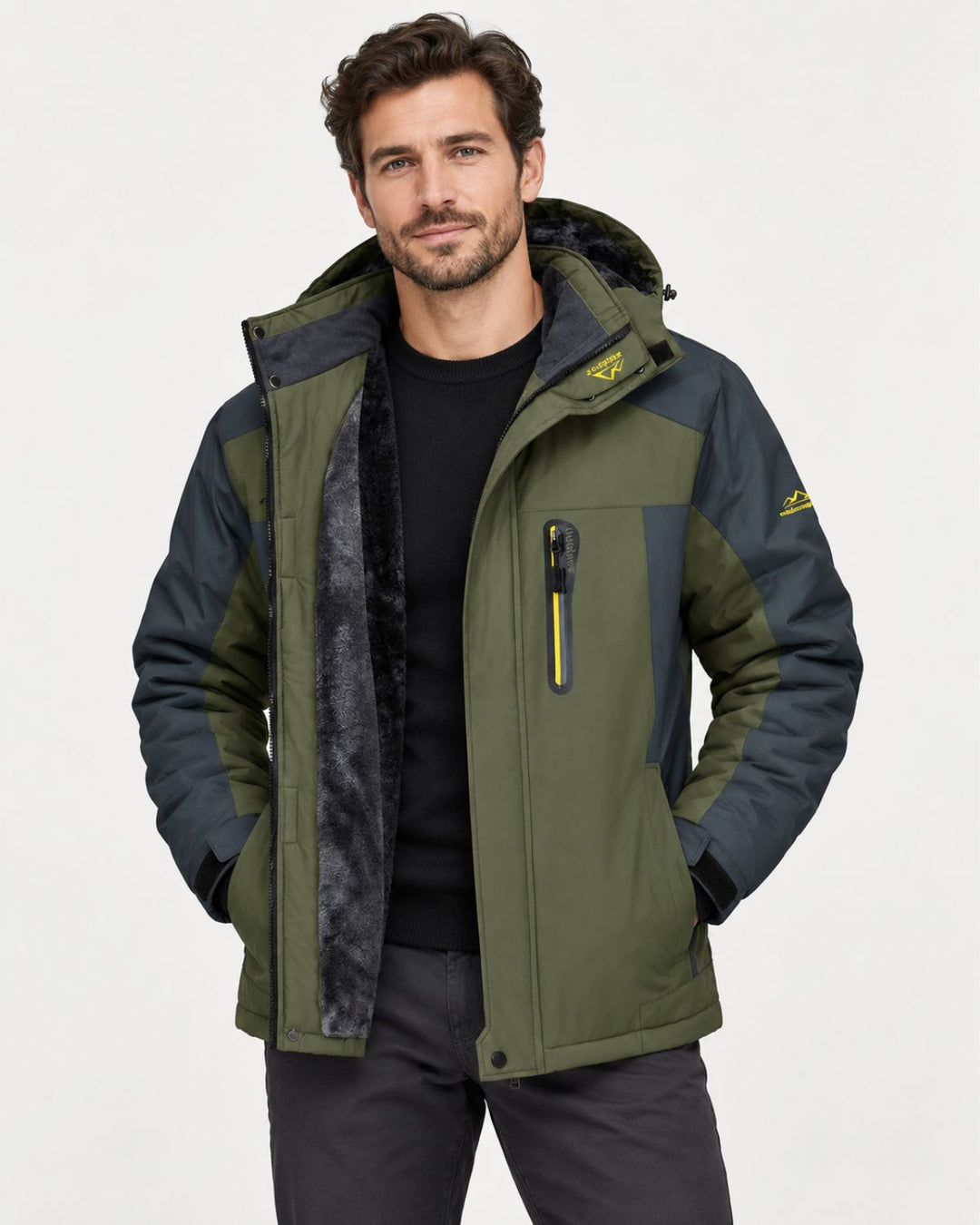 Men's Plush Lined Hooded Jacket