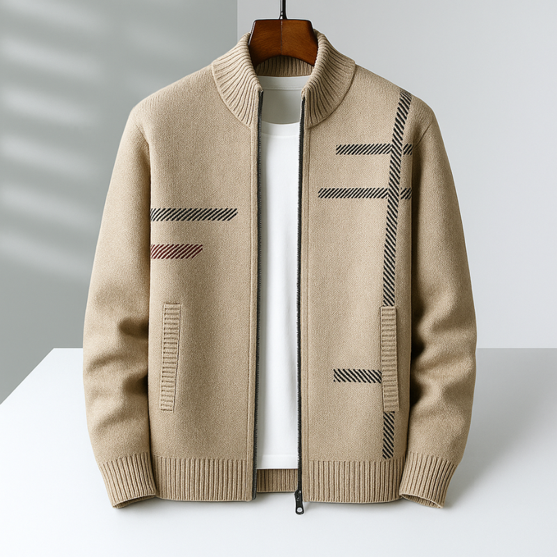 Men's Zip-Up Knit Jacket