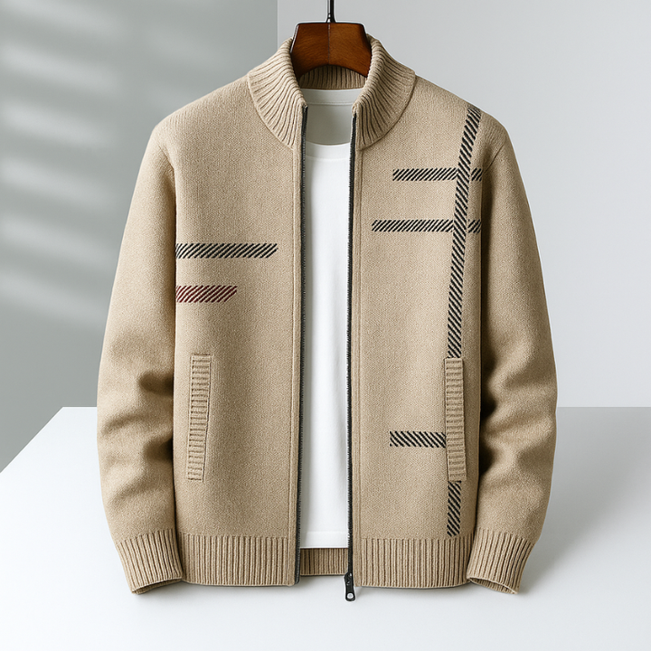 Men's Zip-Up Knit Jacket
