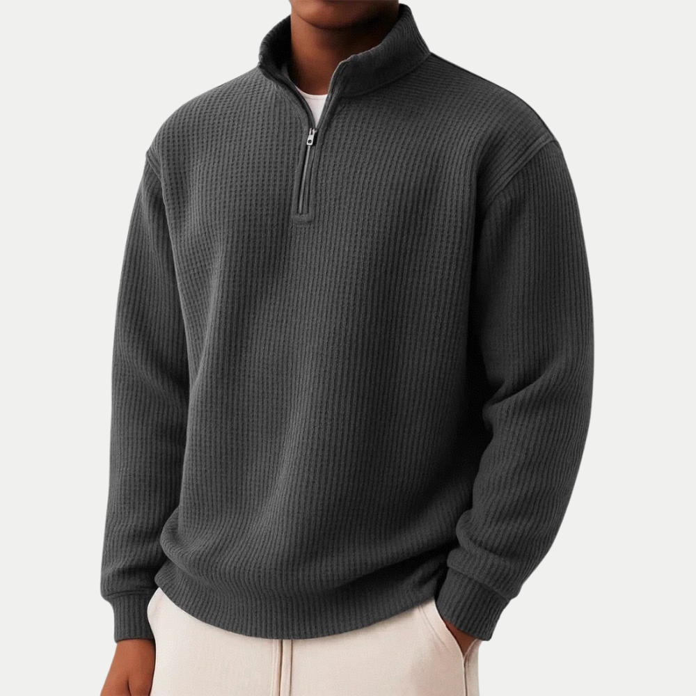 Men's Quarter Zip Knit Sweater