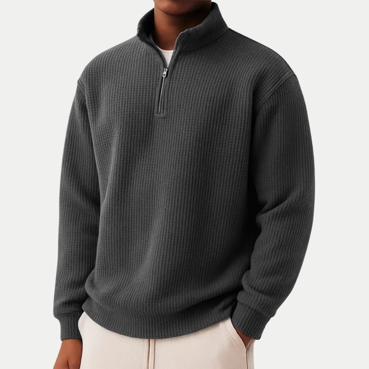 Men's Quarter Zip Knit Sweater