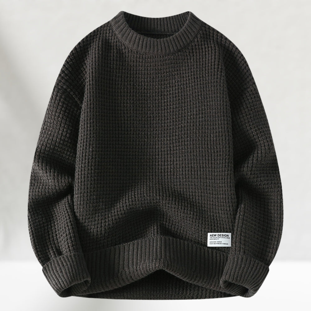 Men's Honeycomb Knit Crew Neck Sweater