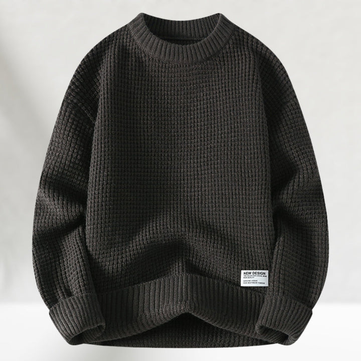 Men's Honeycomb Knit Crewneck Sweater