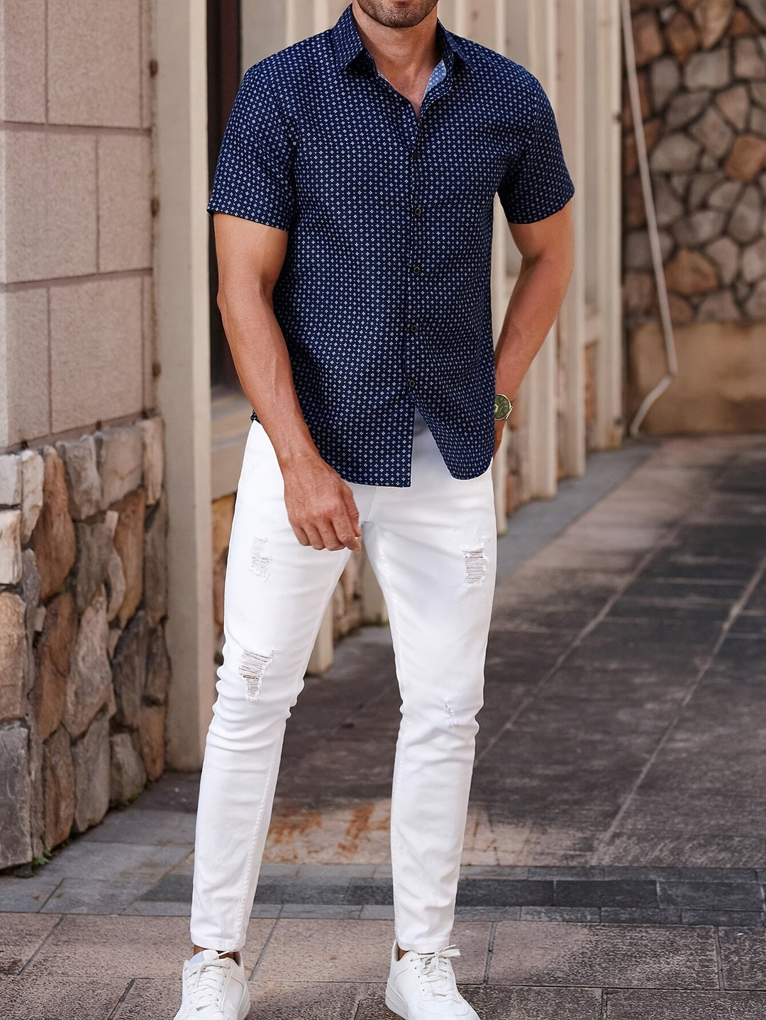 Men's Geometric Casual Shirt