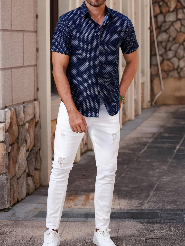 Men's Geometric Casual Shirt