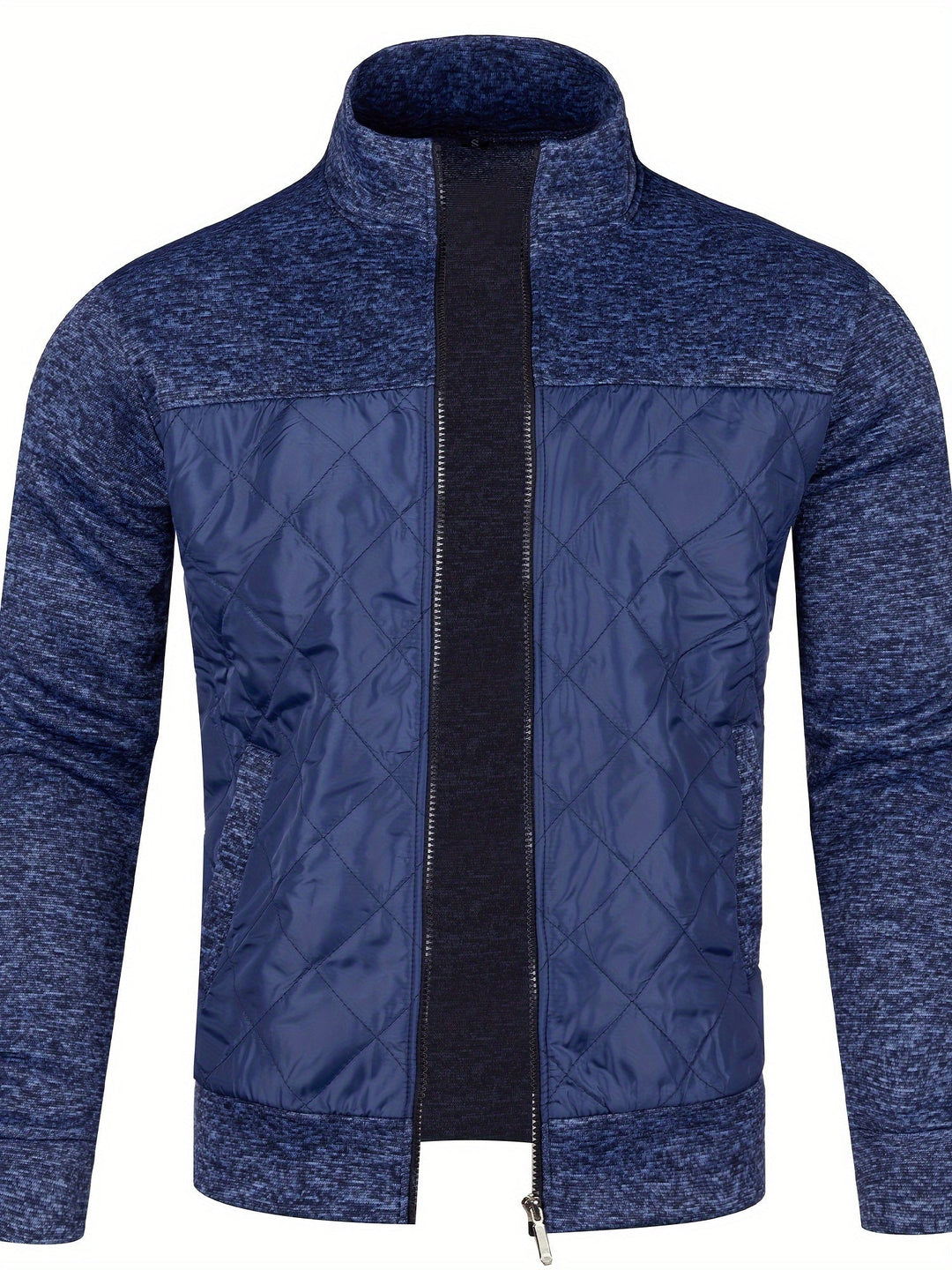 Men's Stand Collar Zip Knit Jacket