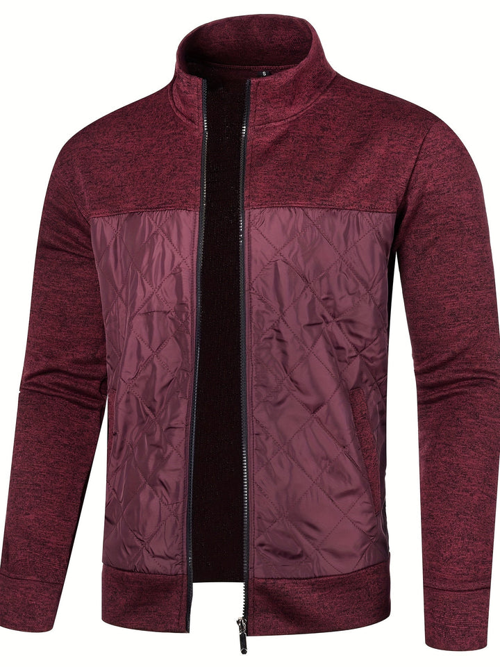 Men's Stand Collar Zip Knit Jacket