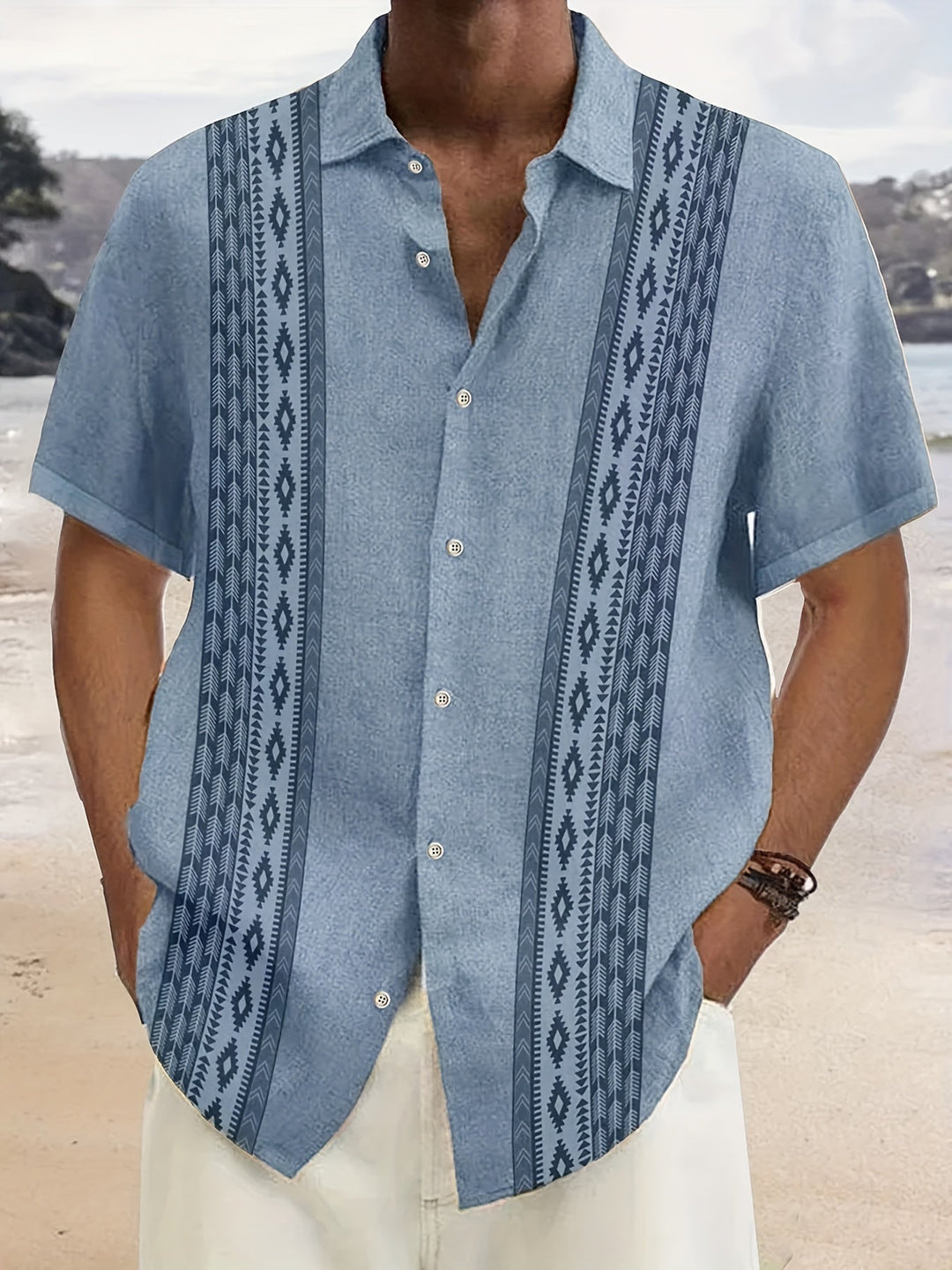 Men's Retro Print Shirt
