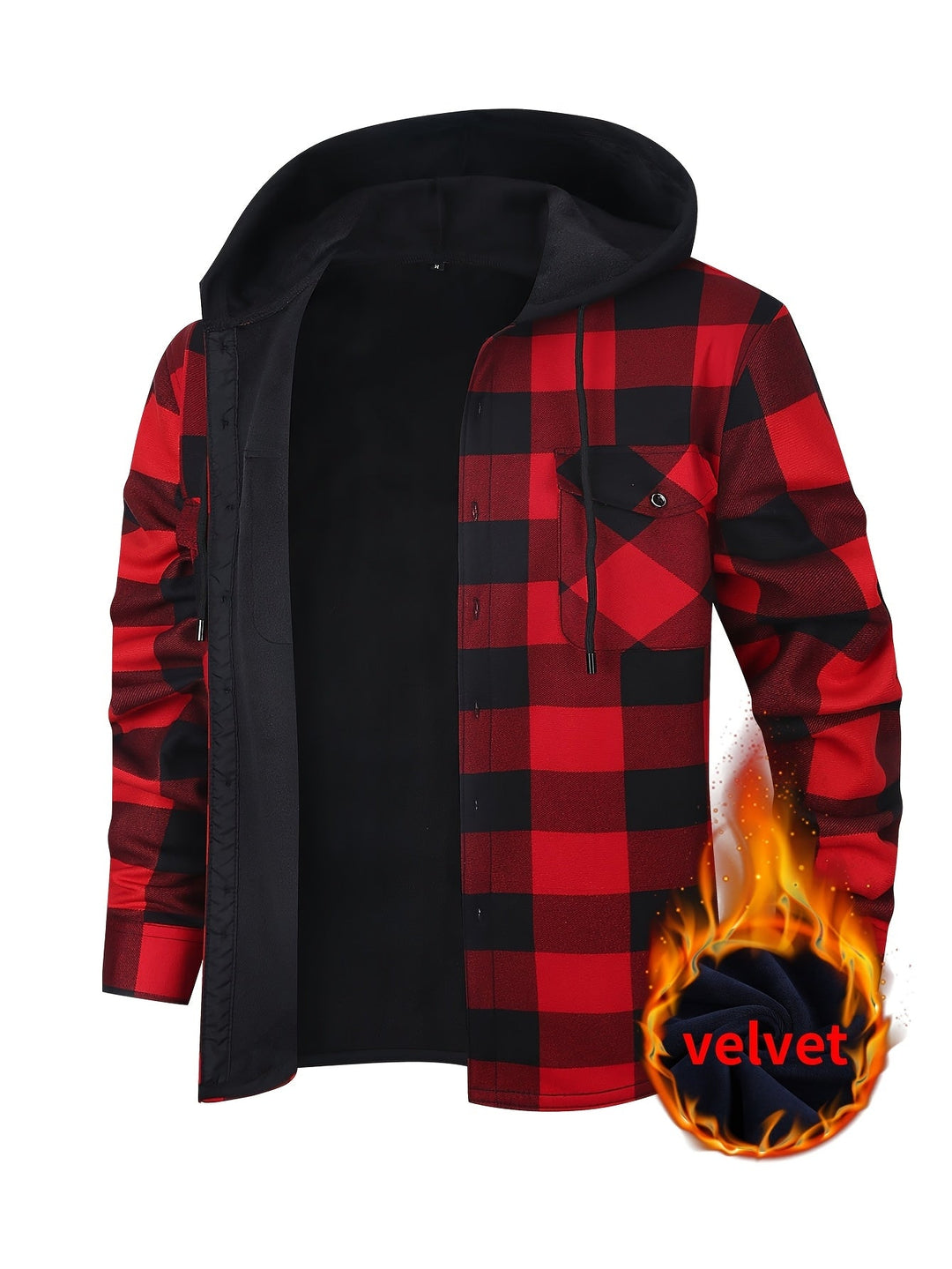 Men's Plaid Hooded Jacket