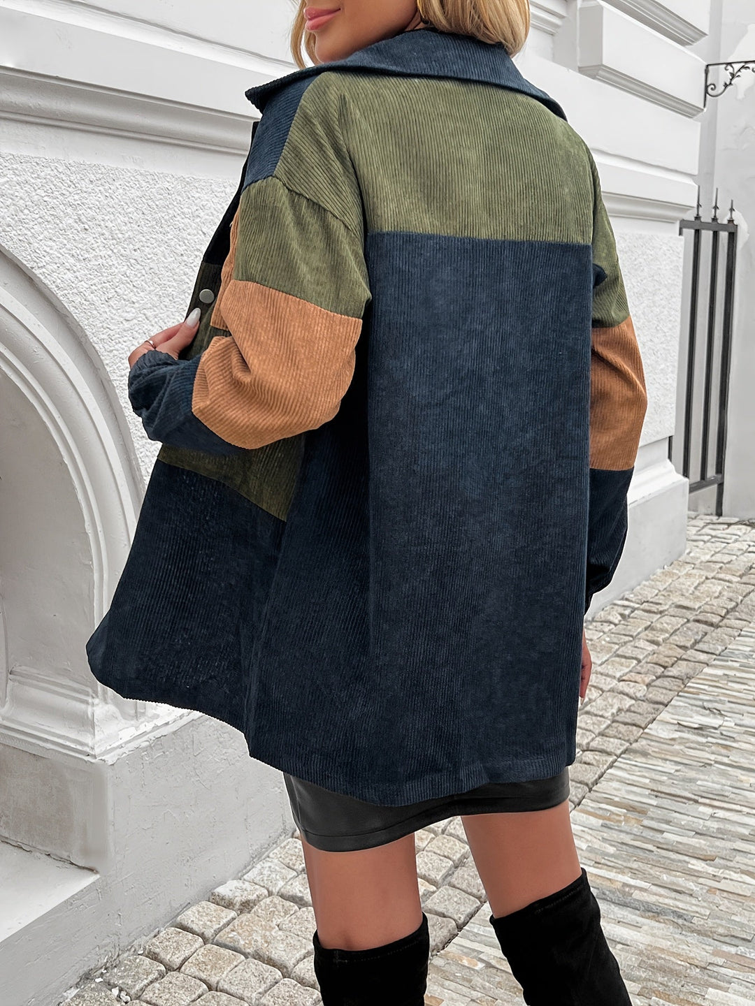 Hattie | Color-Block Shirt Jacket