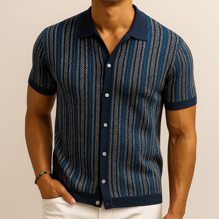 Men's Herringbone Button-Down Shirt