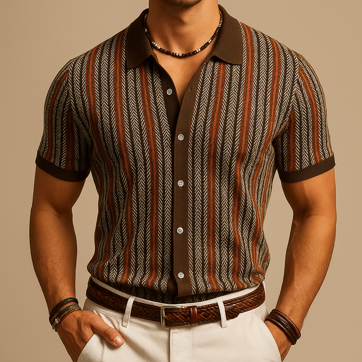 Men's Herringbone Button-Down Shirt