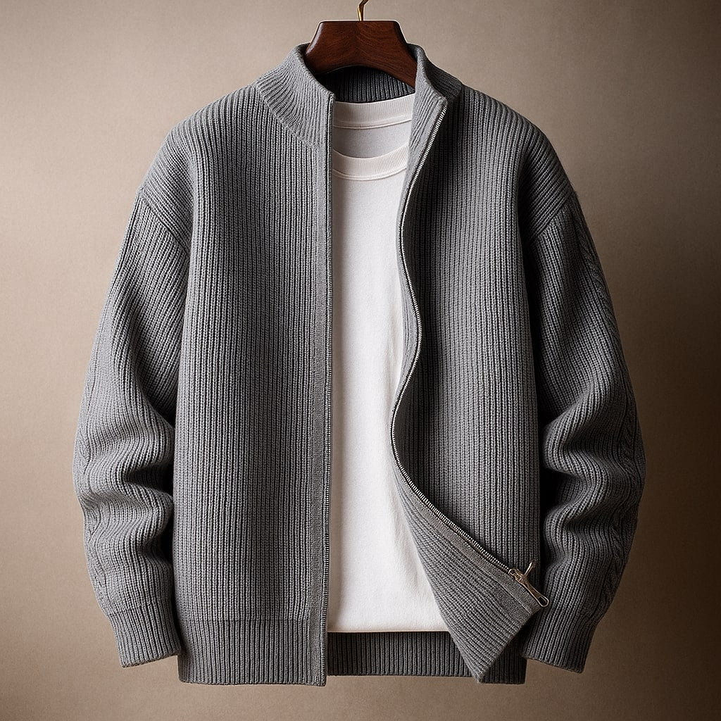 Men's Ribbed Zip Sweater