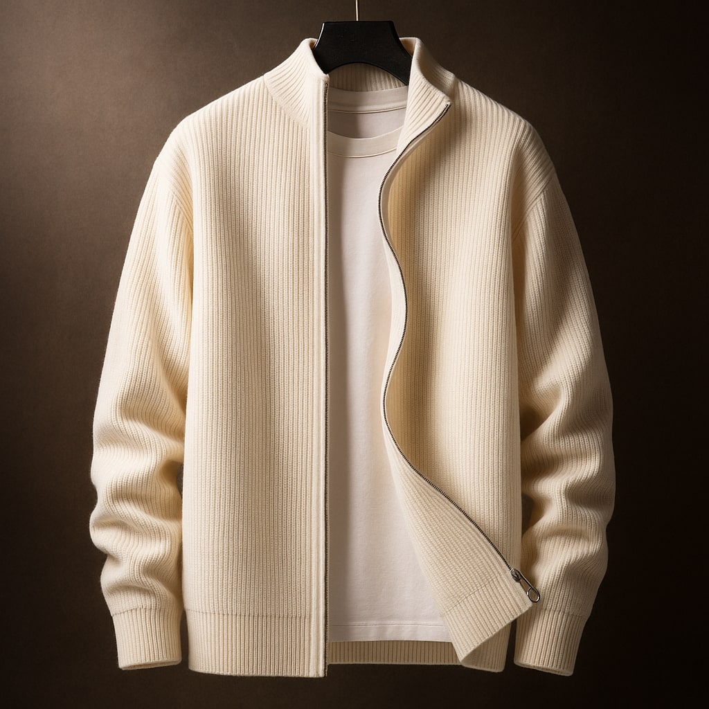 Men's Ribbed Zip Sweater