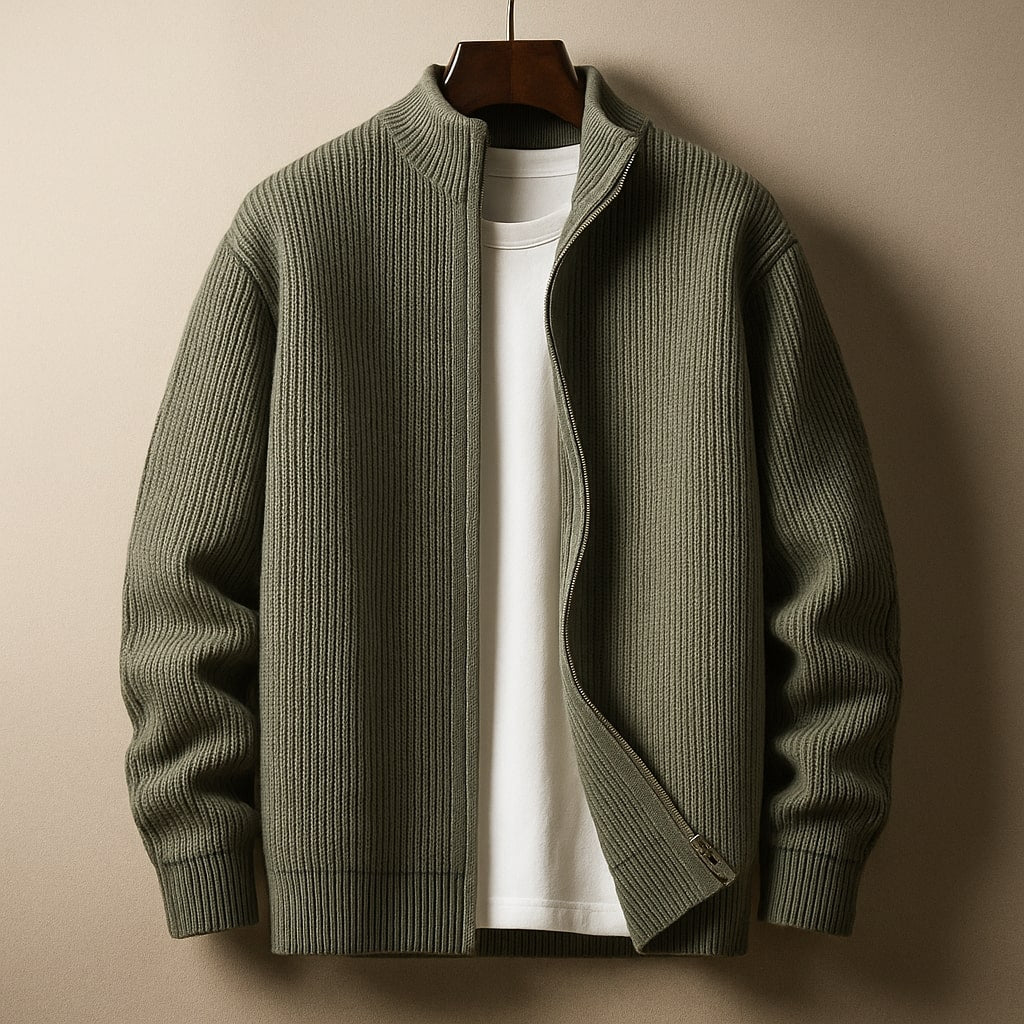 Men's Ribbed Zip Sweater