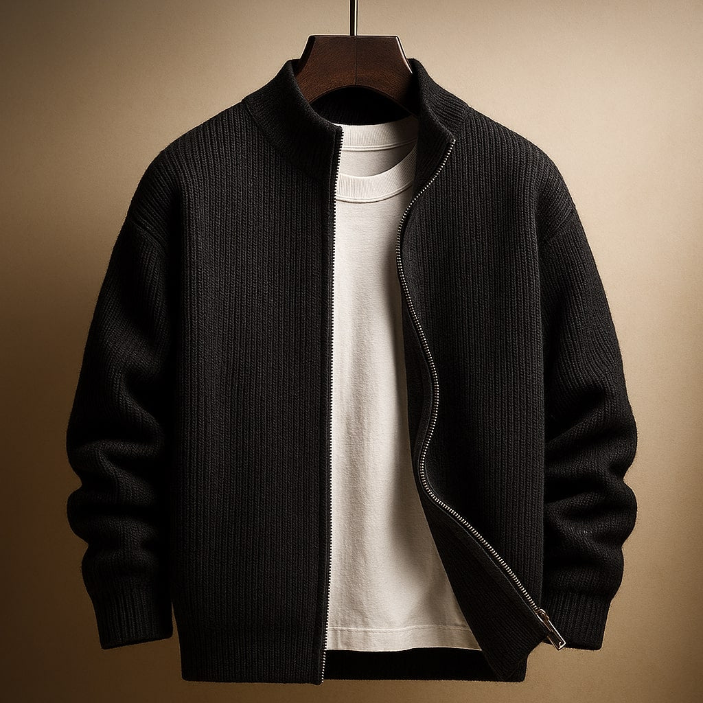 Men's Ribbed Zip Sweater